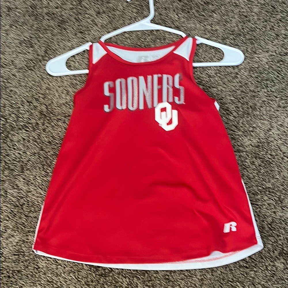 Red University of Oklahoma Tank Top with White Trim